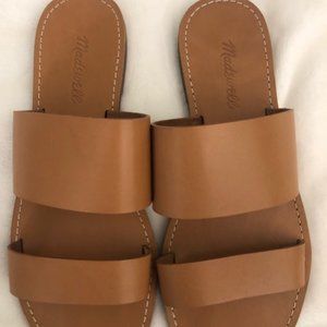 Madewell Boardwalk leather slides size 10 new